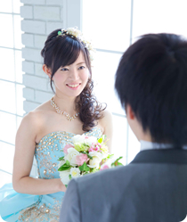 結婚写真撮影の様子