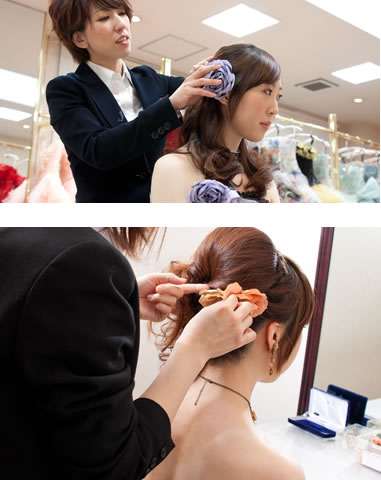 ヘアメイクの様子