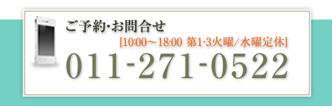 ご予約・お問合せ 011-271-0522